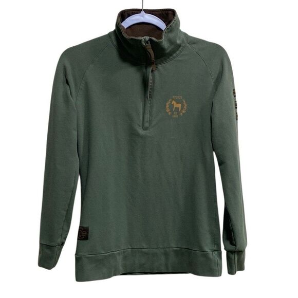 Horze Spirit Originals Equestrian Quarter Zip Pullover – Green Size 8 - Picture 1 of 11